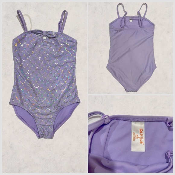 Set of 6 Girls Cat&Jack 1-Piece Swimsuits- Size Medium (8) - Picture 8 of 15